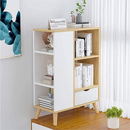 GELTDN Wood Bookcase Book Shelf Storage Display Rack Organizer Holder with Drawer, 3 Tier Shelf, Magazine Cabinet Table, for Home, Office Use