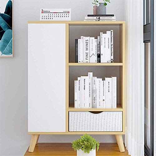 GELTDN Wood Bookcase Book Shelf Storage Display Rack Organizer Holder with Drawer, 3 Tier Shelf, Magazine Cabinet Table, for Home, Office Use