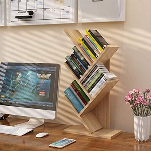 GELTDN 4-Tier Bookcase Tree Bookshelf Book Rack Display Storage Magazine Rack, for Books, Magazines, CDs and Photo, for Living Room, Home Office