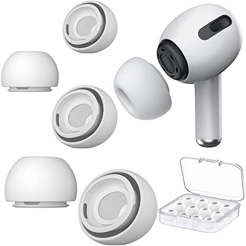 6 Pairs Airpod Pro Ear Tip Noise Cancellation, Replacement Ear Tips for Airpods Pro 2 with Case, Soft Silicone Earbuds Tips for Long Time Use, White, S/M/L (White)