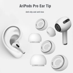 6 Pairs Airpod Pro Ear Tip Noise Cancellation, Replacement Ear Tips for Airpods Pro 2 with Case, Soft Silicone Earbuds Tips for Long Time Use, White, S/M/L (White)