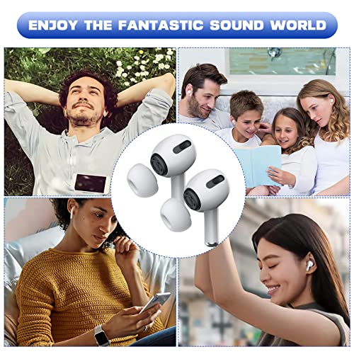 6 Pairs Airpod Pro Ear Tip Noise Cancellation, Replacement Ear Tips for Airpods Pro 2 with Case, Soft Silicone Earbuds Tips for Long Time Use, White, S/M/L (White)