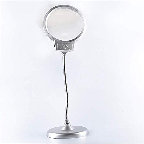 SFMZCM Desktop lamp Magnifying Glass for The Elderly Reading Mobile Phone Large Lens 30 Times Hose Adjustable Angle