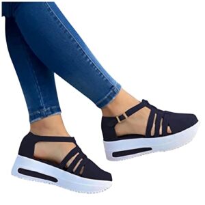 womens sandals dressy casual closed toe platform sandals shoes slip on ankle buckle heeled sandals slippers