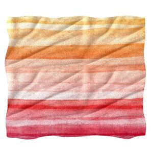 vbfofbv bedding fleece blanket, decorative for bedroom sofa floor, orange pink gradient stripes