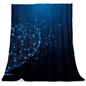 plush blanket throw blanket warm cozy soft microfiber blankets, blue heart art