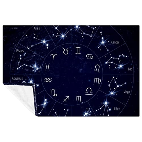 Plush Blanket Throw Blanket Warm Cozy Soft Microfiber Blankets, Night Sky Constellation