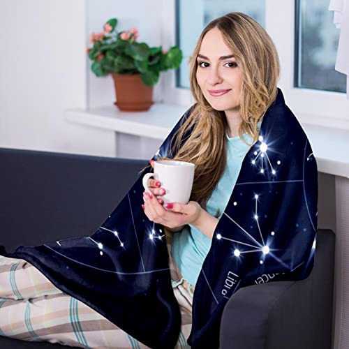 Plush Blanket Throw Blanket Warm Cozy Soft Microfiber Blankets, Night Sky Constellation