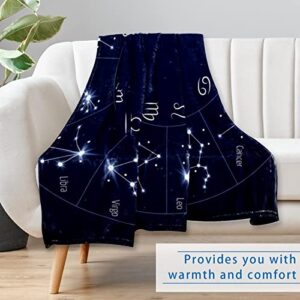 Plush Blanket Throw Blanket Warm Cozy Soft Microfiber Blankets, Night Sky Constellation