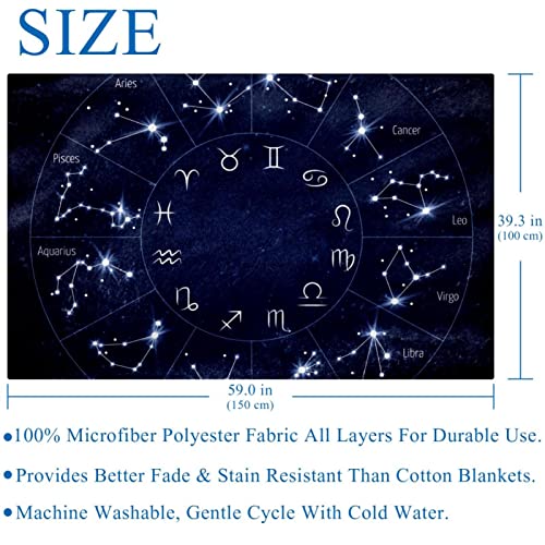 Plush Blanket Throw Blanket Warm Cozy Soft Microfiber Blankets, Night Sky Constellation