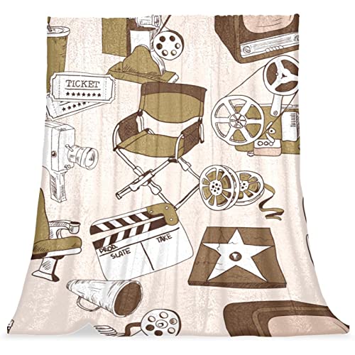 VBFOFBV Bedding Fleece Blanket, Decorative for Bedroom Sofa Floor, Movies Tool Pattern Retro