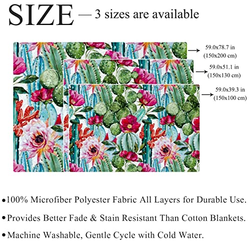 VBFOFBV Bedding Fleece Blanket, Decorative for Bedroom Sofa Floor, Mexican Style Cactus Flower