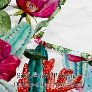 VBFOFBV Bedding Fleece Blanket, Decorative for Bedroom Sofa Floor, Mexican Style Cactus Flower