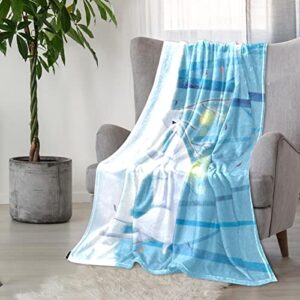 VBFOFBV Bedding Fleece Blanket, Decorative for Bedroom Sofa Floor, Snowy Night Deer Animal