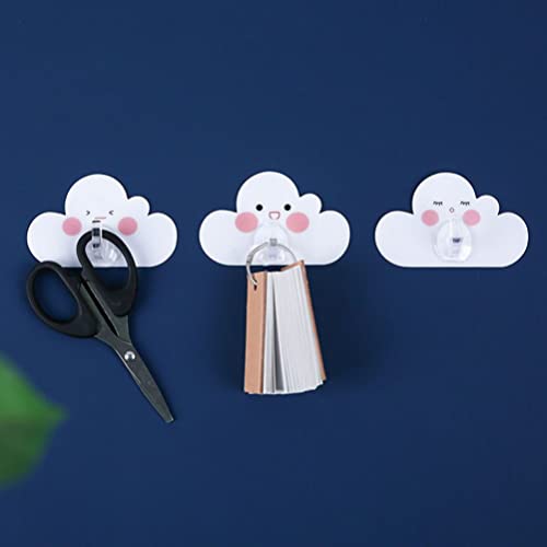 Cabilock 12pcs Cloud Hook Backpack Keychain Kids Backpack Hanger Cloud Wall Hanger Colgador De Llaves para Pared Cute Wall Hangers Decorative Wall Hook White Acrylic Child The Clouds Hat