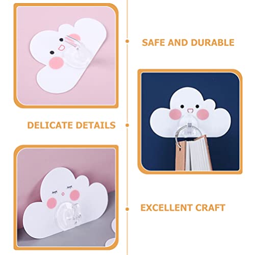 Cabilock 12pcs Cloud Hook Backpack Keychain Kids Backpack Hanger Cloud Wall Hanger Colgador De Llaves para Pared Cute Wall Hangers Decorative Wall Hook White Acrylic Child The Clouds Hat