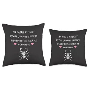 Regal Jumping Spider Merch An Earth Without Regal Jumping Spiders Throw Pillow, 18x18, Multicolor