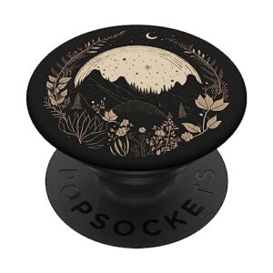 boho chic floral forest nature mountain moon hiking camping popsockets standard popgrip