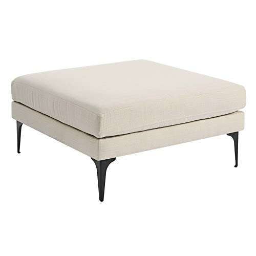 Modway EEI-6015-BEI Evermore Upholstered Fabric Ottoman, Beige