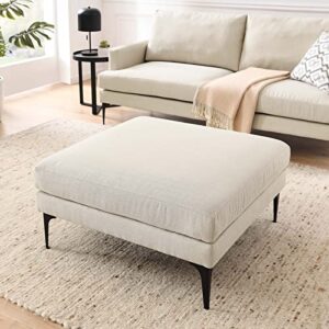 Modway EEI-6015-BEI Evermore Upholstered Fabric Ottoman, Beige