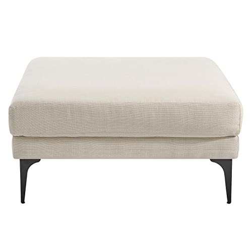 Modway EEI-6015-BEI Evermore Upholstered Fabric Ottoman, Beige