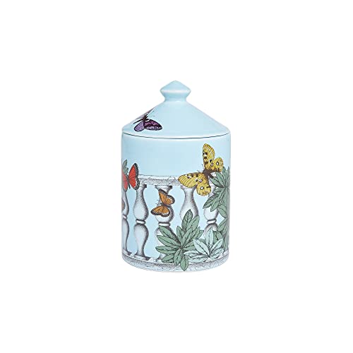 Fornasetti Women's Farfalle e Balaustra Candle, Giardino Segreto, Blue, Graphic, One Size