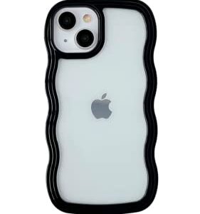 Cute tranparent Shockproof Wavy case (Black)