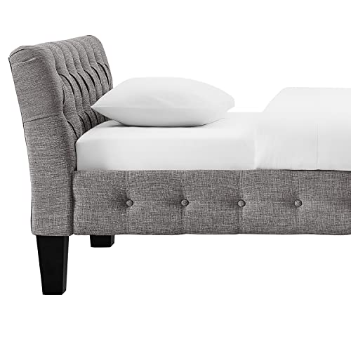 Rosevera Roche Upholstered D11 Button Tufted Fine Polyester Easy aseemble with Wooden Legs Twin Size Daybed Sleeper Couch for Living Room Bedroom, Dove Gray