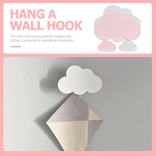 Zerodeko 4pcs Bathroom Wall Hooks Cloud Coat Hooks Hat Cloud Key Hooks Entryway Wall Hangers Key Holder Wall Mounted Towel Holder Kids Coat Mount Decorative Wall Child Wood Heavy