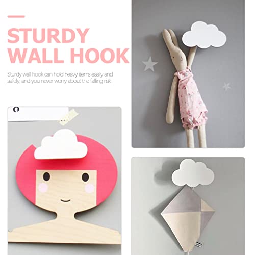 Zerodeko 4pcs Bathroom Wall Hooks Cloud Coat Hooks Hat Cloud Key Hooks Entryway Wall Hangers Key Holder Wall Mounted Towel Holder Kids Coat Mount Decorative Wall Child Wood Heavy