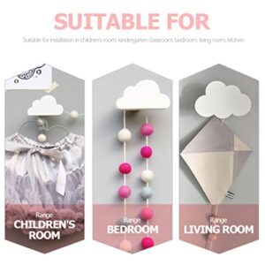 Zerodeko 4pcs Bathroom Wall Hooks Cloud Coat Hooks Hat Cloud Key Hooks Entryway Wall Hangers Key Holder Wall Mounted Towel Holder Kids Coat Mount Decorative Wall Child Wood Heavy