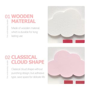 Zerodeko 4pcs Bathroom Wall Hooks Cloud Coat Hooks Hat Cloud Key Hooks Entryway Wall Hangers Key Holder Wall Mounted Towel Holder Kids Coat Mount Decorative Wall Child Wood Heavy