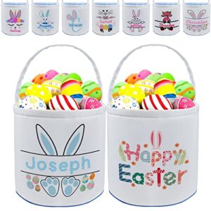 personalized easter basket custom with name customized candy egg easter buny tote bags carry for girls boys happy easter gift decorations