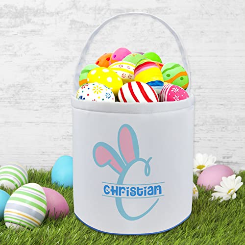 Personalized Easter Basket Custom with Name Customized Candy Egg Easter Buny Tote Bags Carry for Girls Boys Happy Easter Gift Decorations