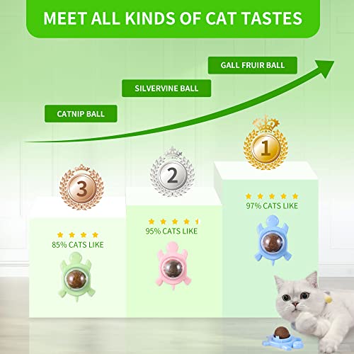 Catnip Ball ‖ Catnip Balls for Cats Wall: silvervine for Cats, 3-Piece Silvervine Catnip Cat Toys for Indoor Cats, Edible Cat nips Organic Ball, Cute Silvervine Cat Toy