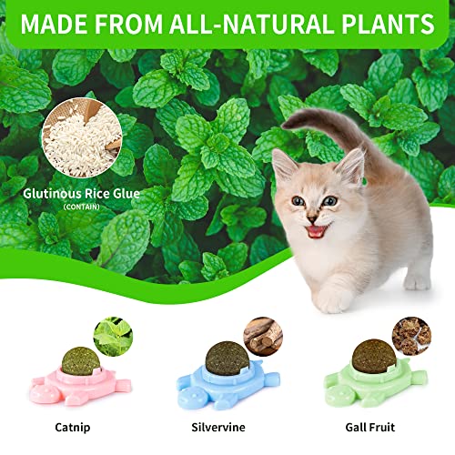 Catnip Ball ‖ Catnip Balls for Cats Wall: silvervine for Cats, 3-Piece Silvervine Catnip Cat Toys for Indoor Cats, Edible Cat nips Organic Ball, Cute Silvervine Cat Toy