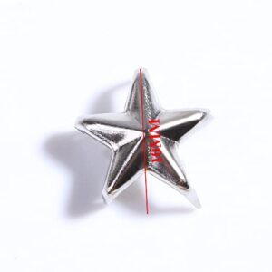 100Pcs Metal Star Shaped Rivets for Leather, Spikes Studs Rivets Studs for Leather Craft Clothing Bags Belts, Bag Shoes Clothes Bracelet Leather Craft