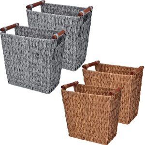 granny says bundle of 2-pack small trash can & 2-pack wicker bathroom wastebaskets