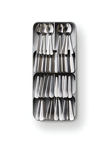 Joseph Joseph Blox Drawer Organizer, 10 Piece, Grey & DrawerStore Compact Cutlery Organizer Kitchen Drawer Tray, Large, Gray