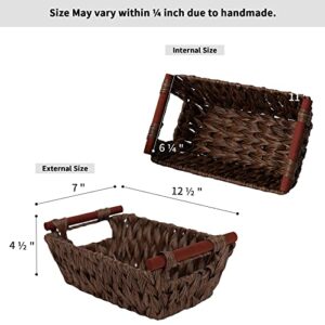 GRANNY SAYS Bundle of 2-Pack Woven Wastebasket for Organizing & 2-Pack Woven Storage Baskets for Bathroom