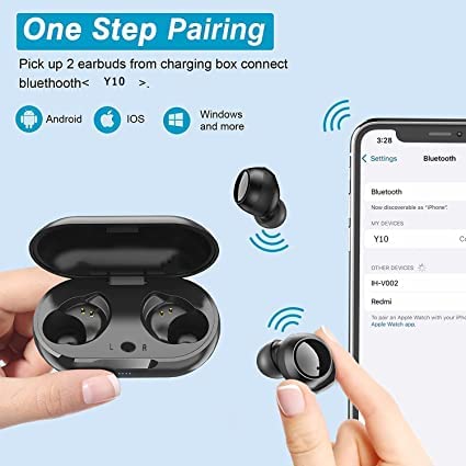 Waterproof Bluetooth 5.3 True Wireless Earbuds, Touch Control,30H Cyclic Playtime TWS Headphones with Charging Case and mic, in-Ear Stereo Earphones Headset for Samsung/iPhone/Android