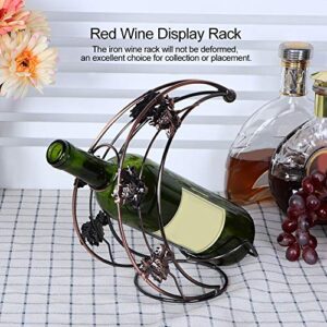 AYNEFY Countertop Red Wine Rack Holder Shelf Display Stand Organizer Moon Shape Storage Bronze Stylish Decoration Unique Gift Bottle Desktop Freestanding