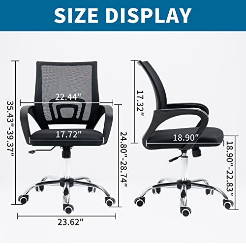 ALINUNU Office Chair, Ergonomic Office Chair, Mesh Computer Chair, Ergonomic Office Chair, Lumbar Support, Tight Sponge, Comfortable Sitting, Adjustable Executive Office Chair