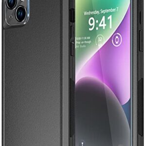 Diverbox Designed for iPhone 14 Plus case with Screen Protector Camera Lens Cover Heavy Duty Shockproof Shock-Resistant Cases for Apple iPhone 14 Plus Phone 6.7 inch (Black)