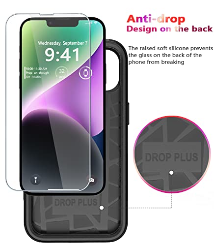 Diverbox Designed for iPhone 14 Plus case with Screen Protector Camera Lens Cover Heavy Duty Shockproof Shock-Resistant Cases for Apple iPhone 14 Plus Phone 6.7 inch (Black)