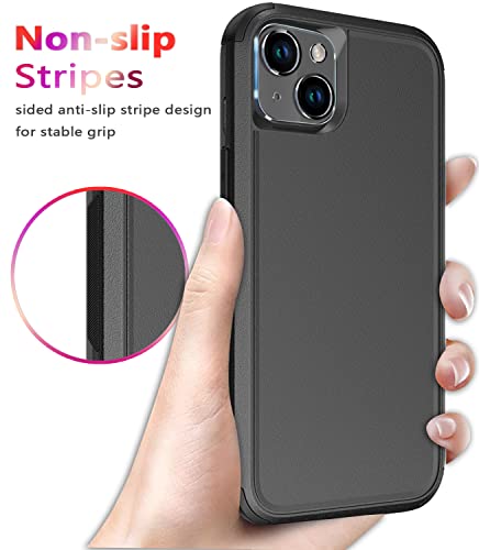 Diverbox Designed for iPhone 14 Plus case with Screen Protector Camera Lens Cover Heavy Duty Shockproof Shock-Resistant Cases for Apple iPhone 14 Plus Phone 6.7 inch (Black)