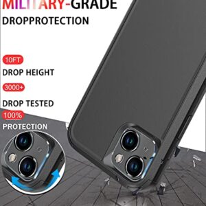 Diverbox Designed for iPhone 14 Plus case with Screen Protector Camera Lens Cover Heavy Duty Shockproof Shock-Resistant Cases for Apple iPhone 14 Plus Phone 6.7 inch (Black)