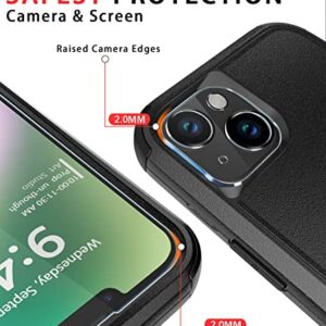 Diverbox Designed for iPhone 14 Plus case with Screen Protector Camera Lens Cover Heavy Duty Shockproof Shock-Resistant Cases for Apple iPhone 14 Plus Phone 6.7 inch (Black)