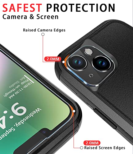 Diverbox Designed for iPhone 14 Plus case with Screen Protector Camera Lens Cover Heavy Duty Shockproof Shock-Resistant Cases for Apple iPhone 14 Plus Phone 6.7 inch (Black)