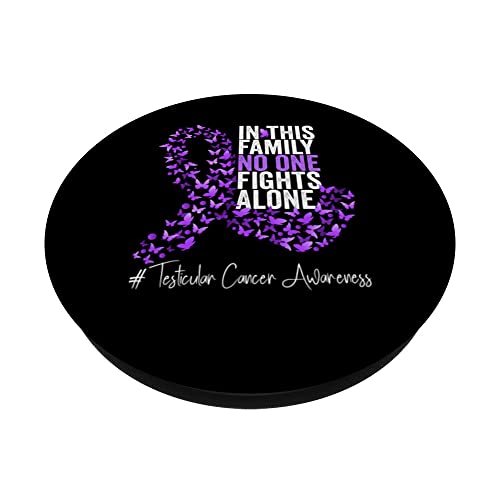 Testicular Cancer Awareness Month Purple Ribbon PopSockets Swappable PopGrip
